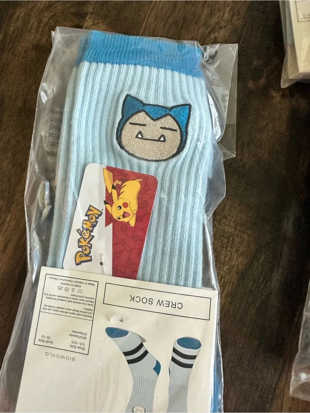 NWT Bioworld Pokemon Light Blue Crew Socks - Sock Size 10-13